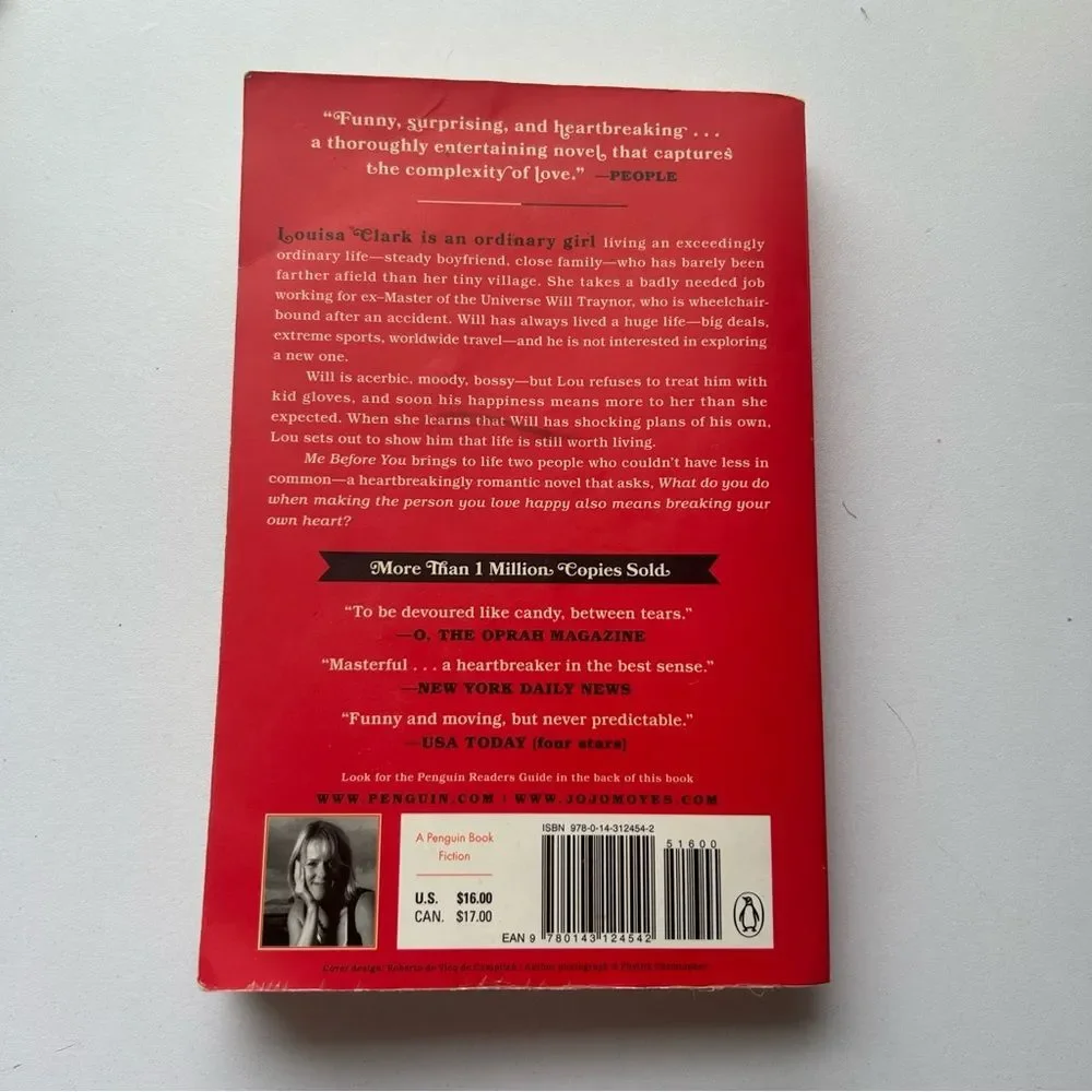 Red 'Me Before You' Book by Jojo Moyes